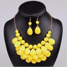 Colar Necklaces Pendants 2015 Urope And The Popular Bubble Bib Collar Type Multilayer Multicolor Necklace Earrings