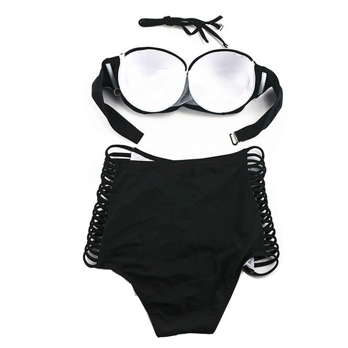Free Shipping 2015 Beauty Women Favor Padded Boho Fringe Top Strapless Bikini set Sexy Swimsuit Top and Bottoms Swimwear (2)