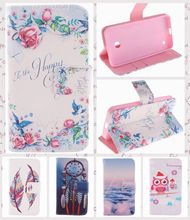 Feather Flower Owl Dream Catcher Wallet Stand Style PU Leather Flip Case Cover For Nokia Lumia 630 N630 Mobile Phone Accessories