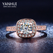 Promotion! Fine Jewelry With 18K Stamp Real Glod Filled Engagement Ring Inlay 1 Carat CZ Diamond Wedding Rings For Women JZR028