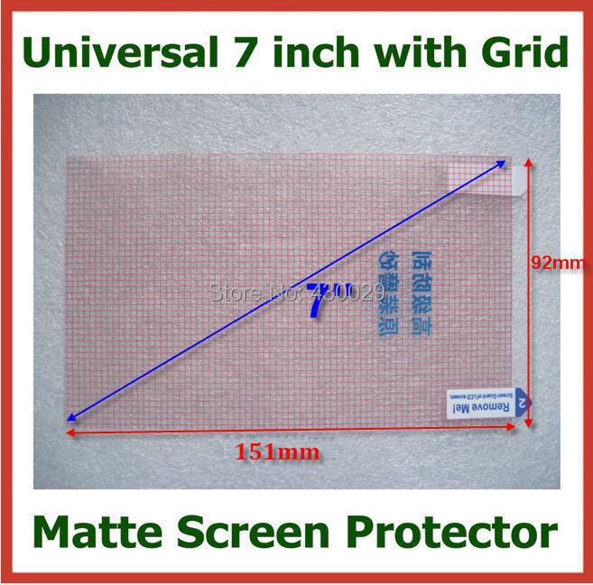 50pcs Universal Anti glare Matte Screen Protector 7 inch with Grid for Mobile Phone GPS MP3