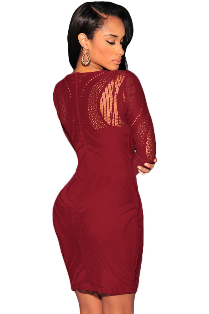 Date-Red-Lace-Nude-Illusion-Long-Sleeves-Bodycon-Dress-LC22136-103-2