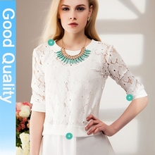 za** fashion 2014 spring new doll collar lace chiffon shirt plus size long sleeve shirts chiffon blouse casual shirt tops brand