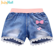 2016 girls shorts jeans bow design summer cotton children shorts kids denim shorts for girls clothes toddler girl clothing WB119