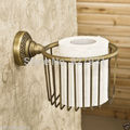 New Antique Brass Bathroom Wall Mounted Toilet Paper Basket Roll Paper Holder Bathroom Storage Rack
