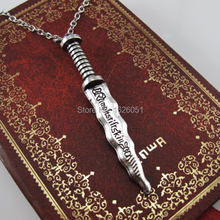 New SNOW WHITE/ONCE UPON A TIME Silver Statement Necklace Rimoltstiltskin Rumple Dagger Necklace Cosplay Fan New Ouat Jewelry