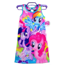 2015 new summer girls clothing my little pony sleeveless girl dress roupas infantis menina ropa de ninas vestido infantil(China (Mainland))