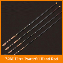 7.2M 11 Sections super hard Carbon Hand pole Stream Fishing Rod powerful Casting Telescopic hand Rod Ultra light sea lure rod