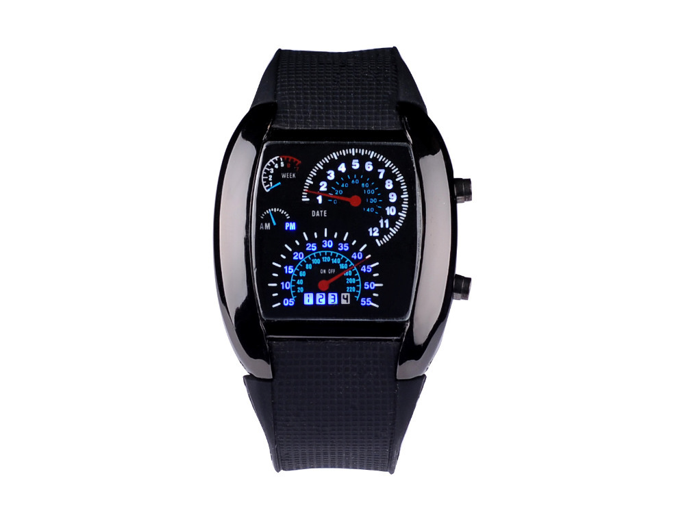 New Fashion Men s Watch LED Display Male Watches men Military Waterproof Watch Sports Car Meter