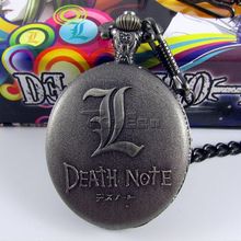 New Hot gift Death Note Pocket watch Quartz Alloy Round Metallic Copper Necklace For Birthday holidays