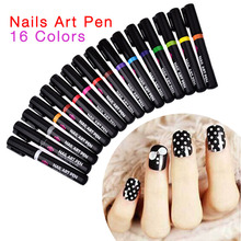 16 Colors Nail Art Pen for 3D Nail Art DIY Decoration Nail Polish Pen Set 3D Design Nail Beauty Tools Paint Pens