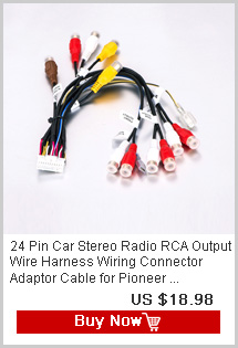 24Pin Car Stereo Radio RCA Output Wire Harness Wiring Connector Adapter
