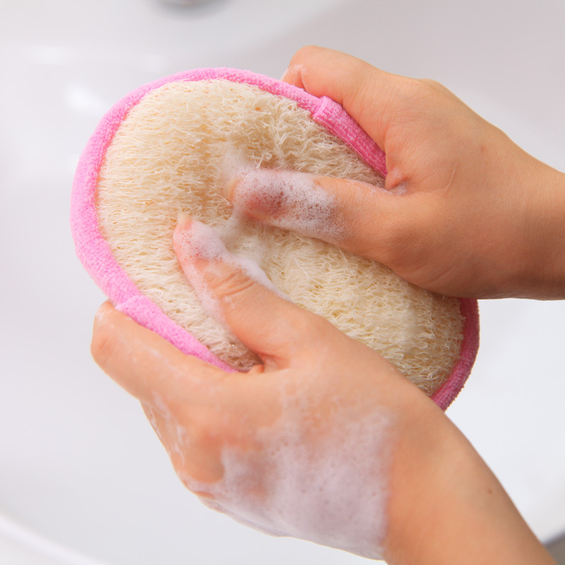 New Arrival elliptic Natural Loofah Back Scrubber Shower Body Washing Bath Sponge Loofah Scrubber Ex
