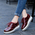 2017 New Women Shoes Flat casual shoes black white wine red Platform shoes fashion thick bottom