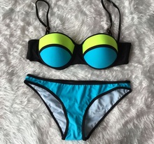 2015 Summer Style Plus Size Patchwork Swimwear for Women Sexy Bikinis Set Swimsuit Bathing Suit Attractive