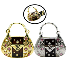 cute diamond handbag Bag crystal Gift 8gb 16gb 32gb jewelry crystal metal USB flash drive memory Stick pen drive U disk