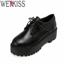 Lace-Up Pumps Round Toe Square Heels Thick Platform Shoes Woman Vintage Spring Shoes Woman Retro Style Patch Color Women Shoes
