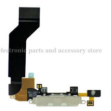 1pcs 100 gurantee original Dock connector charging port flex cable for iPhone 4S black white