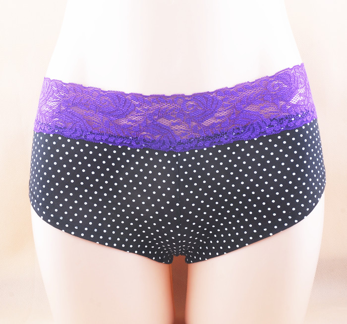 Black Dot Cotton Woman Lace Briefs Female Intimates Girl Panties Knickers Underwear For Ladies Calca Feminina