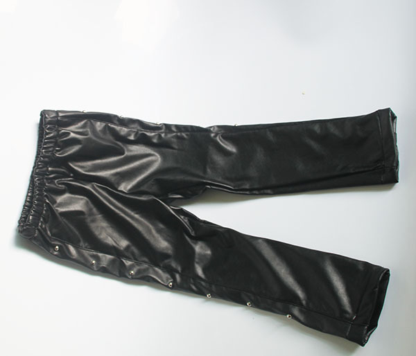 wholesale(5pcs/lot)-child girl winter black thicken leather rivet boots pants