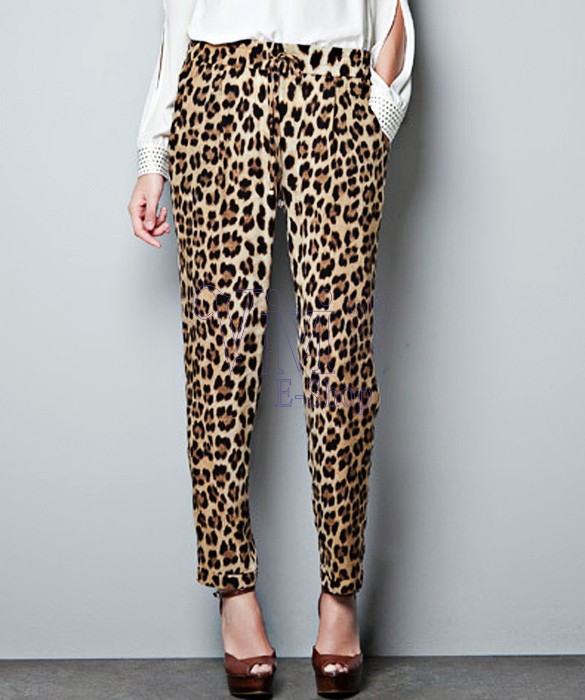 plus size leopard print pants