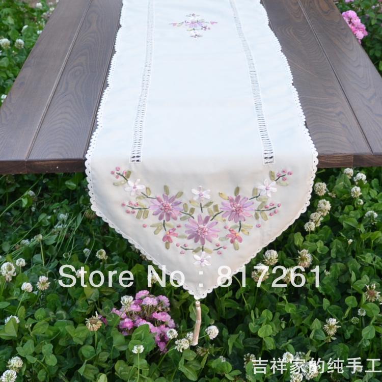 runners runne for for wedding stain table for ribbon wedding table coral.jpg coffee  coral embroidered