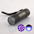 9 led UV Ultra Violet Flashlight Protable UV purple linternas flash Torch Light Lamp mini ultraviolet