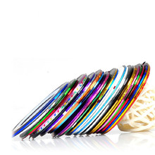 10pcs 2015 New Mixed Color DIY Nails Tips Nail Rolls Striping Line Tape Nail Art Decoration