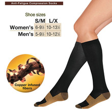 1pair Hot Miracle Copper Anti-Fatigue Compression Socks Tired Achy Unisex Women Men Anti Fatigue Magic socks Wholesale
