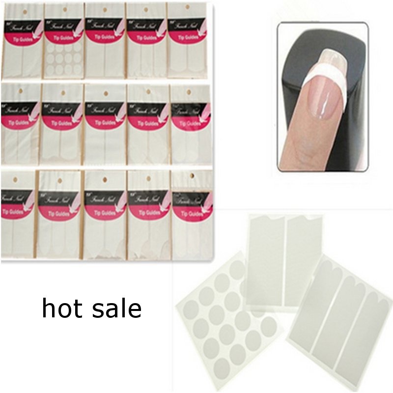 15Packs Nails Sticker Nail Art Decals French Manicure Form Fringe Tips Guide DIY Styling Beauty Tools