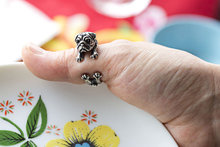 Vinatge Silver Bronze Pug Dog Rings for Women Anillos Mujer Wedding Rings Fine Jewelry Anel