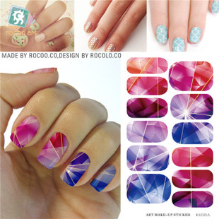 K5721B Water Transfer Foil Nails Art Sticker Colored Bright Crystal Design Nail Sticker Manicure Decor Tools