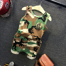 Children’s Suit Clothing 2016 Summer New Boy Camouflage Suit Clothes Kid Boys Girls Shorts+vest Suits 2-7 years good quality