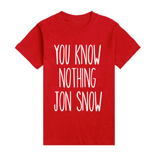 Game Of Thrones You Know Nothing Jon Snow Tshirts Male Short Sleeve Tops Summer New Arrival