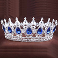 2016 New big European royal crown gold or silver plated rhinestone ruby tiara super large queen