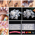 30Pcs 3D Acrylic Nail Art Template Carved Mold Tips Designs Pattern Decor DIY Different Styles Transparent