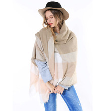 2015 New Fashion High Quality British Style Square Oversize Tartan Autumn Scarves Knitted Shawl Plaid Women With Tassel 145*145