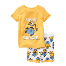 2016 Baby Boys Kids Boys Minions Pajamas Set Despicable Me Children Character Summer Pyjamas Clothing Set for Baby Boys next