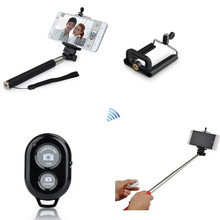 Bluetooth Wireless Android And IOS Smart Mobile Phone Remote Control Shutter +Phone Monopod For Iphone Ipad Samsung