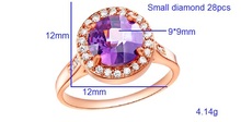 925 Sterling Silver Rings for Women Anel Feminino Female Purple Red Simulated Diamond Ruby Ring Rose