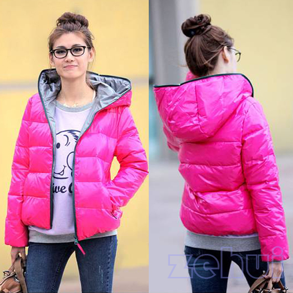 hot pink down jacket