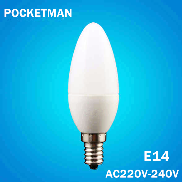 Free Shipping LED Candle Bulb E14 6W LED Candle Lamp low Carbon life SMD2835 AC220 240V