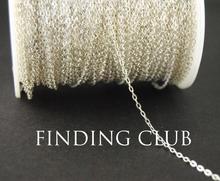 New Factory Price 20M 2mm Silver Gold Bronze Plated Brass Metal Chain Flat Cable Chain Jewelry