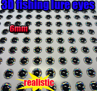 2015new 3D Fishing Lure Eyes Fly Tying three kinds color size 6MM quantity 500pcs lot