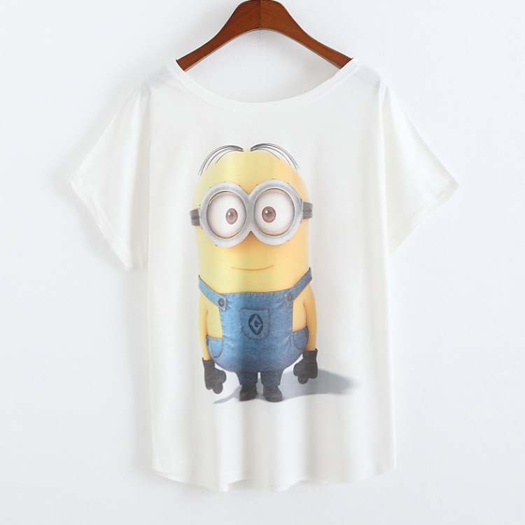 2016 Newest Fashion Loose Casual Short Sleeve T Shirts Women s Short Sleeve Tops Minions Printing