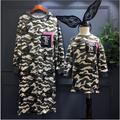 2016 New fashion Mother and Daughter matching clothes kids children family clothing long sleeve fleece Camouflage