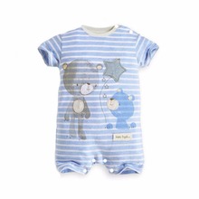 2016 Girl Baby Clothing Boy Kid Short Sleeve infant Striped Romper Jumpsuit