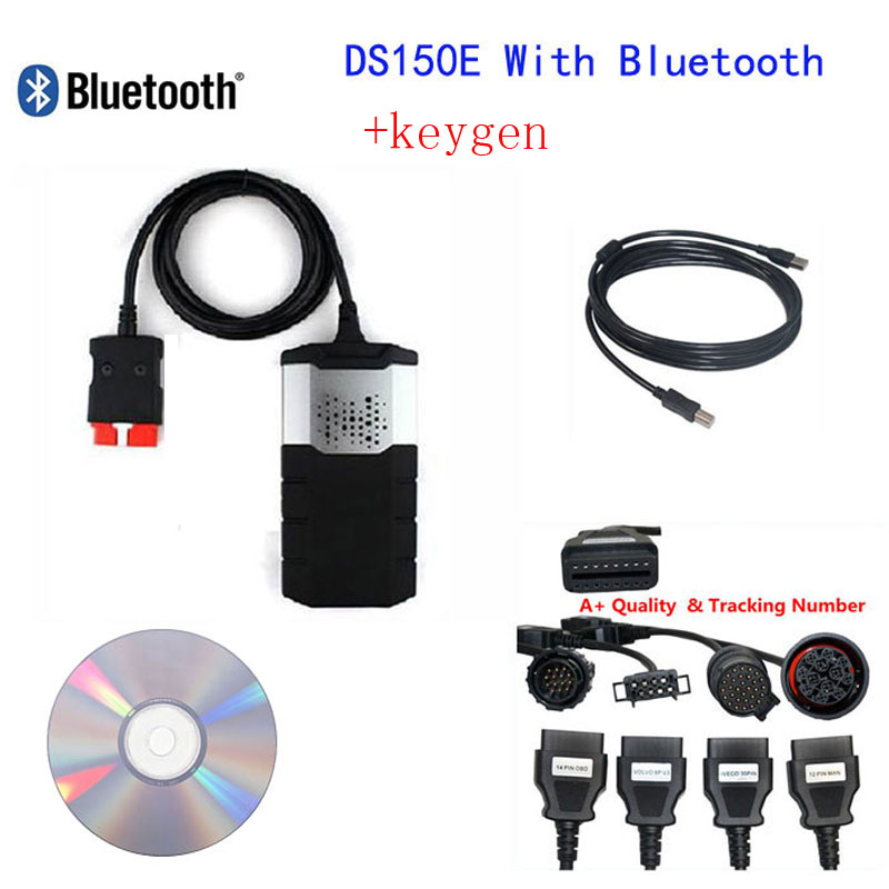 Newest Diagnostic tool TCS CDP Pro Plus De1ph1 DS150E with Bluetooth car scanner+Full set 8 truck cables Free shipping