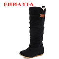 ENMAYDA Women New Fashion Boots Spring Autumn Boots Size 34 46 Black Flats Shoes Woman Winter
