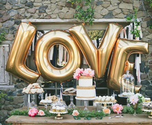 4pcs/lot 40″ Large Gold /Silver LOVE Aluminum Foil Balloon Wedding Festival Decoration Ballons Valentine Anniversary Balloons